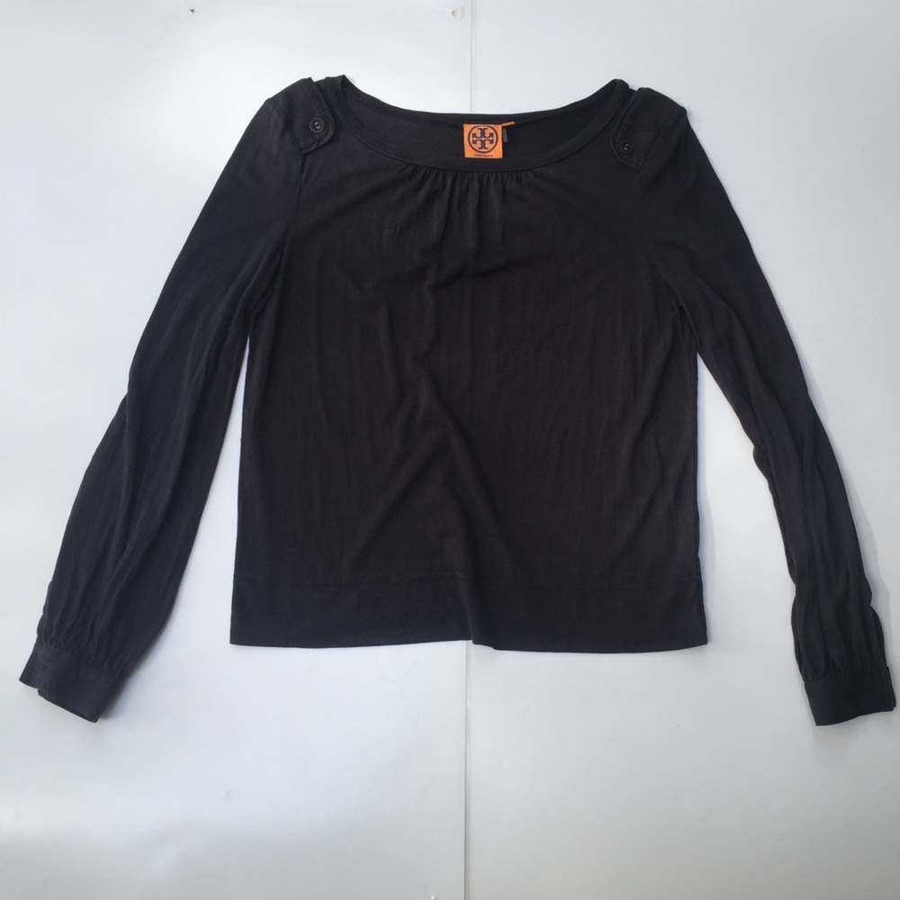 ☀️Tory Burch Navy Long Sleeve Blouse Top Small
